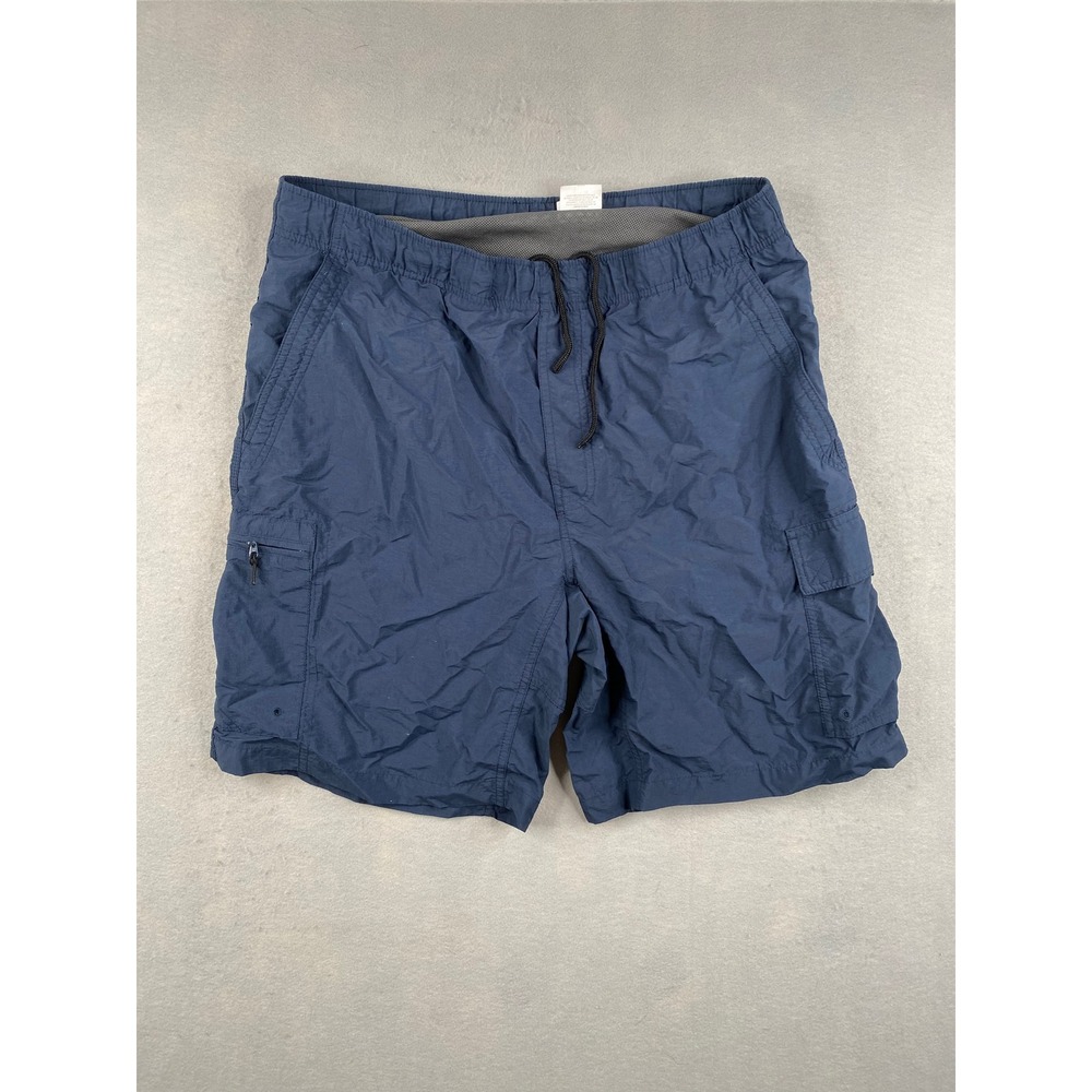 Columbia Mens Navy Blue Nylon Cargo Hiking Shorts Mesh Lined Size Medium 452
